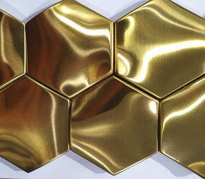 Фото hexagon web gold marblemosaic