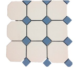 Фото 4416 OCT11-1Ch White OCTAGON 16/Blue Cobait Dots 11 30x30 см topcer