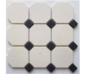 Фото 4416 OCT14-1Ch White OCTAGON 16/Black Dots 14 30x30 см topcer