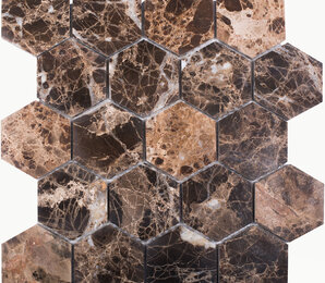 Фото Hexagon Dark Emperador Polished 63x63 (JMST6303P) 282X260X8 starmosaic