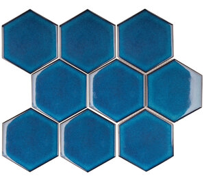 Фото Hexagon big Deep Blue Glossy (JJFQ80048) 256х295х6 starmosaic