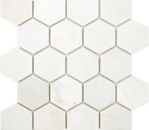 Фото Hexagon VMw Tumbled 64X74 (305X305X8), натур. мрамор starmosaic